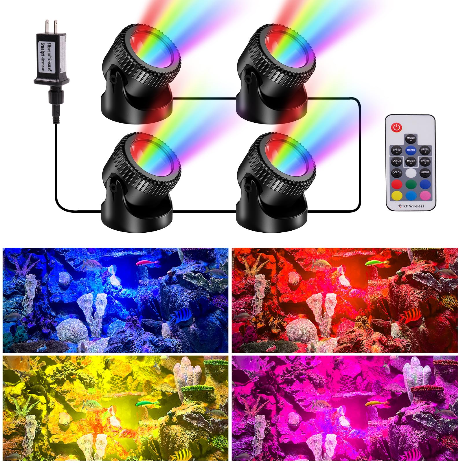 5′ x 5′ Pond Decor Kit | 3-in-1 Filter, Waterfall & Lights