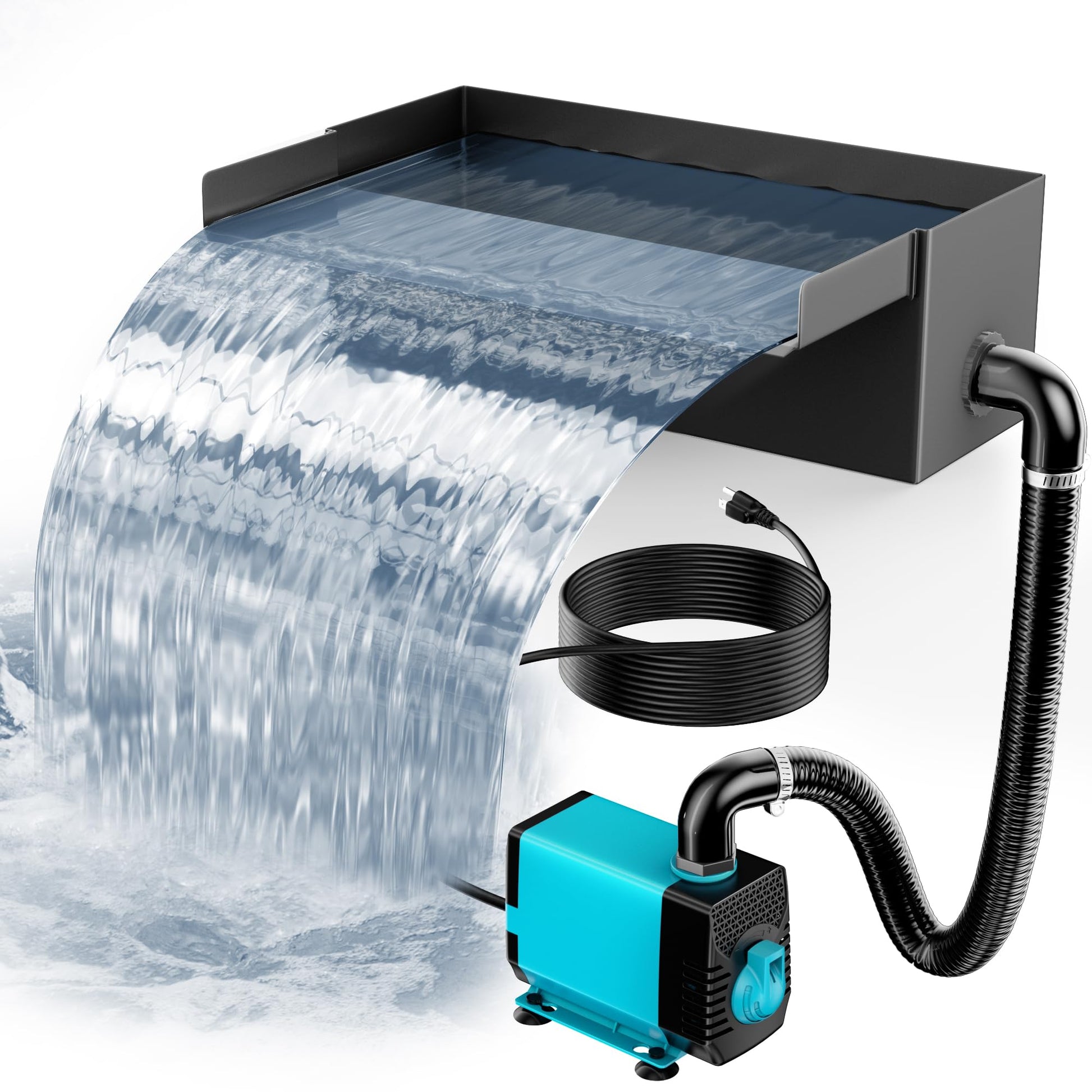 4′ x 4′ Pond Decor Kit | 3-in-1 Filter, Waterfall & Lights